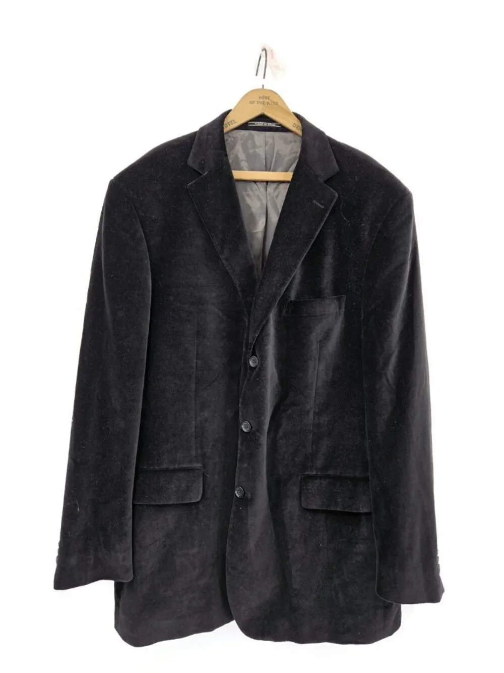 Saks Fifth Avenue Velvet Blazer Mens 48L Black Paisley Sportscoat Jacket